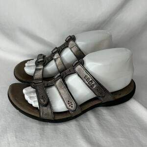 Taos Trio Pewter Womens Size 8 Strappy Sandals Leather